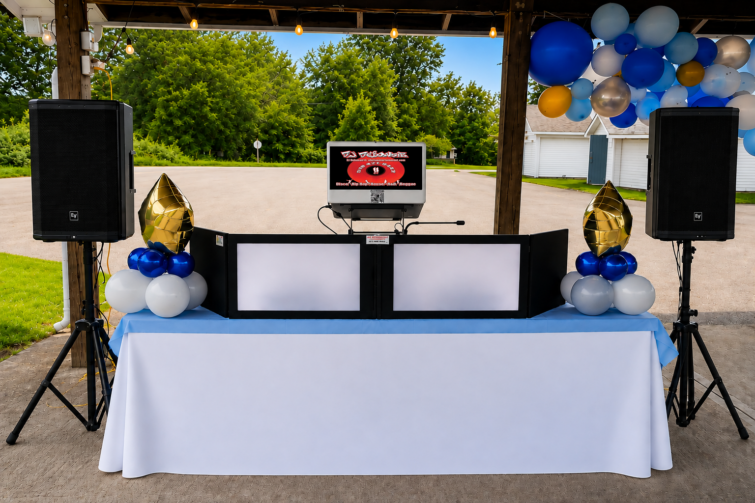 Uforia Entertainment Party Starter DJ setup at Leno's graduation party