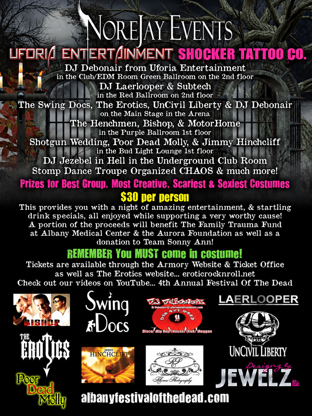 5th Annual Festival of the Dead 2013 back event poster