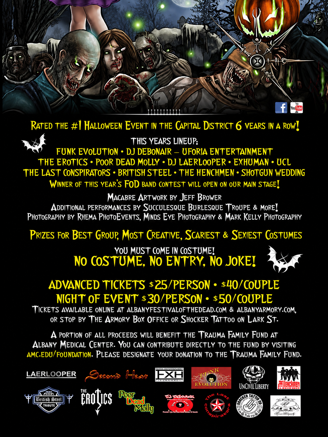 6th Annual Festival of the Dead 2014 back event poster