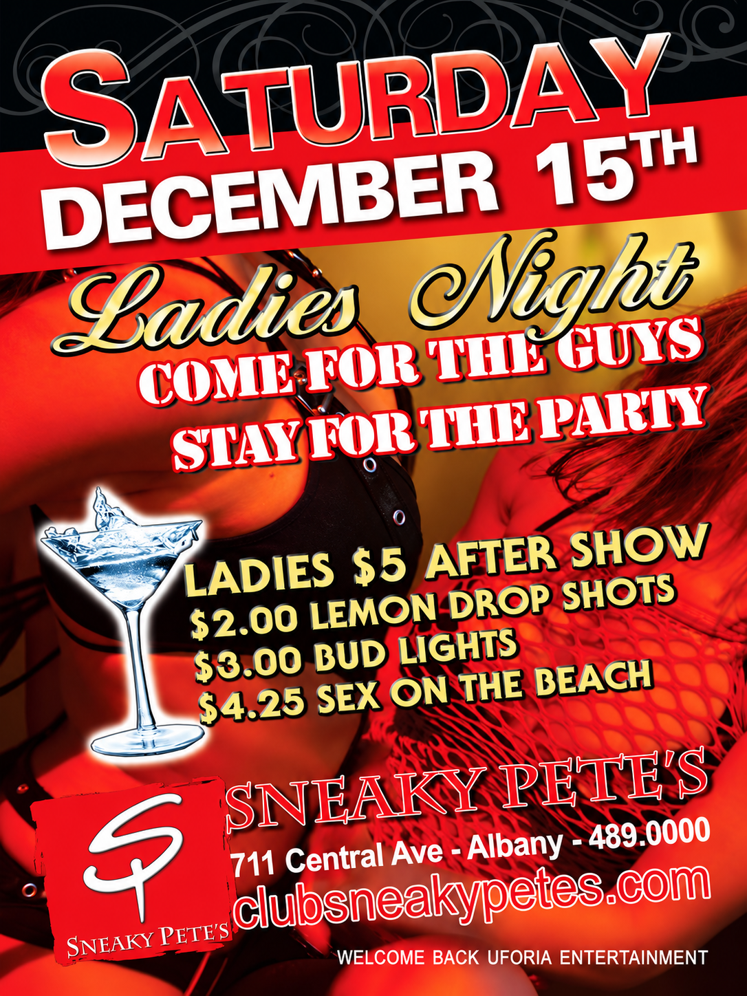 Sneaky Pete's Ladies Night after The Men of Playgirl event flyer