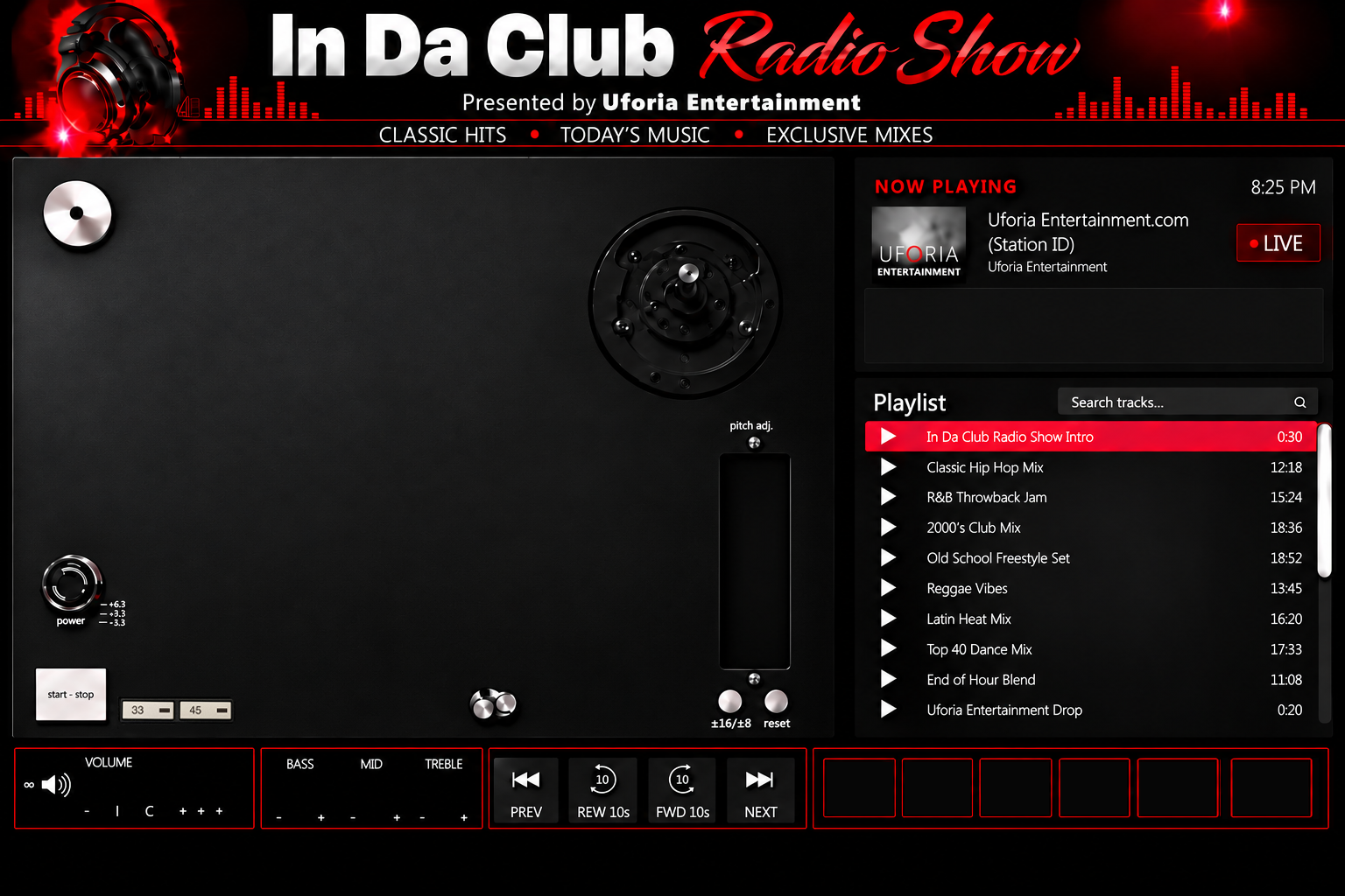 In Da Club Radio Show player